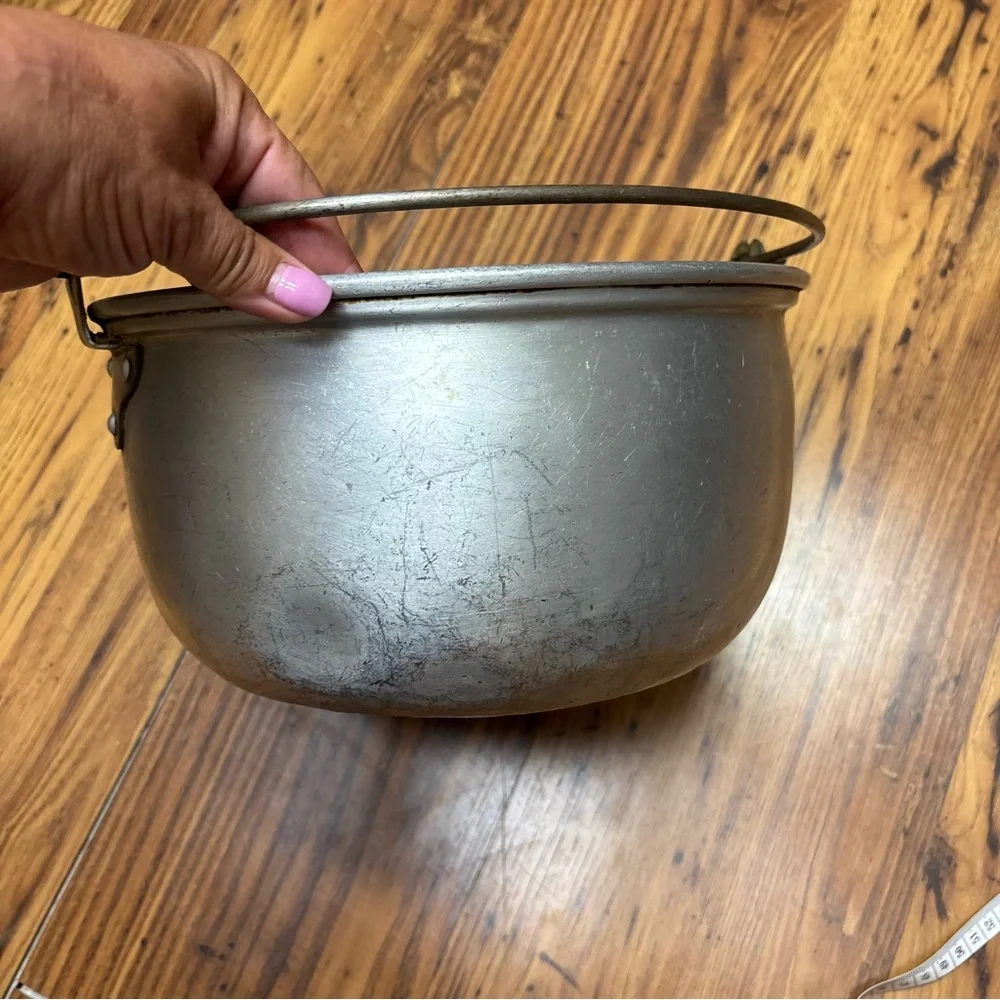 Antique Aluminum Jam Pot (use for pierogi) with Handle and‎ Insert